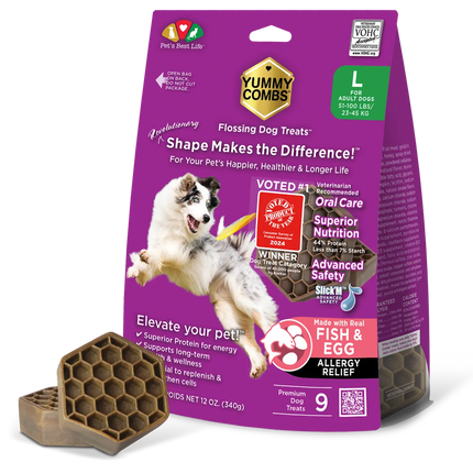 Yummy Combs® Fish & Egg Dental Treats For XS-XL Dogs