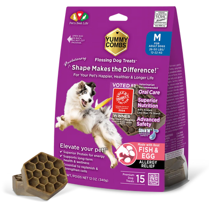Yummy Combs® Fish & Egg Dental Treats For XS-XL Dogs