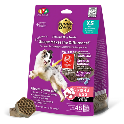 Yummy Combs® Fish & Egg Dental Treats For XS-XL Dogs