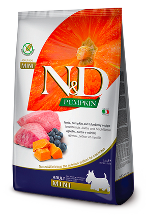 FARMINA N&D PUMPKIN GRAIN FREE LAMB & BLUEBERRY MINI DOG FOOD