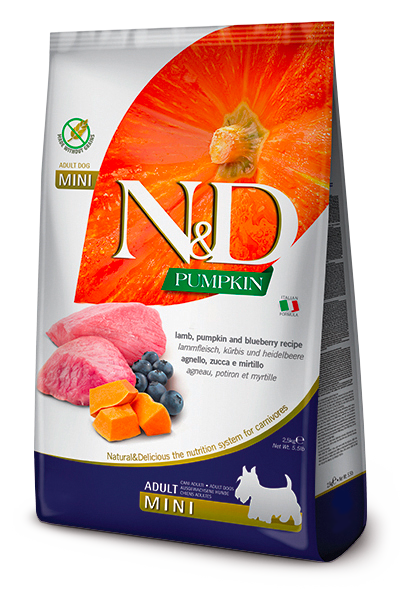 FARMINA N&D PUMPKIN GRAIN FREE LAMB & BLUEBERRY MINI DOG FOOD