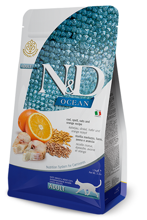 Farmina N&D Ocean Feline Cod, Spelt, Oats & Orange Adult Cat Food