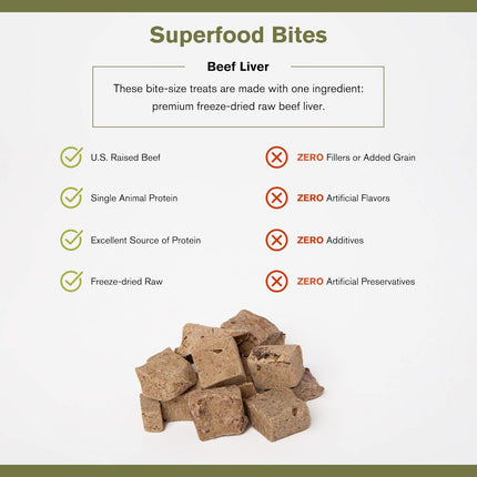 Badlands Ranch Freeze-Dried Raw Superfood Bites Beef Liver Dog Treats
