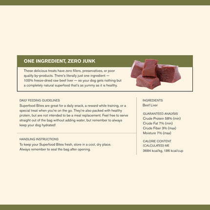 Badlands Ranch Freeze-Dried Raw Superfood Bites Beef Liver Dog Treats