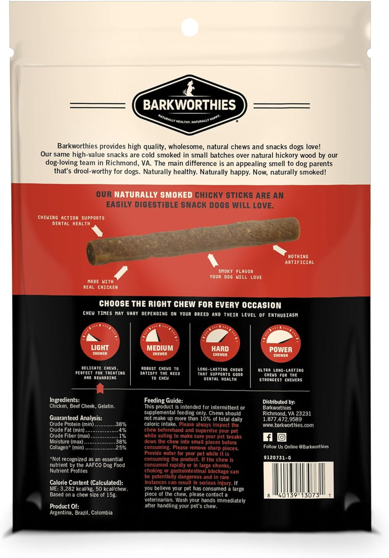 Barkworthies Naturally Smoked Beefy Sticks Dog Chews