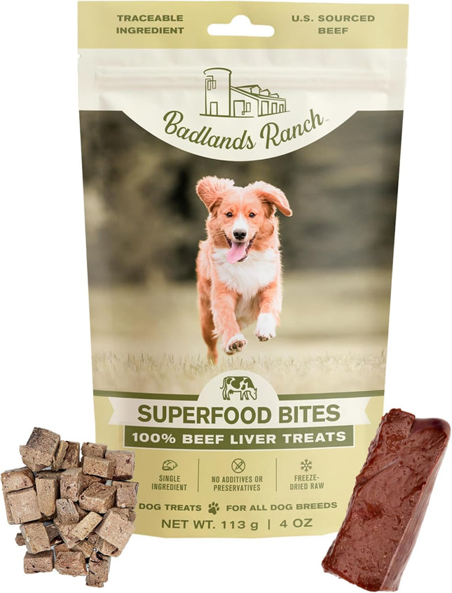 Badlands Ranch Freeze-Dried Raw Superfood Bites Beef Liver Dog Treats