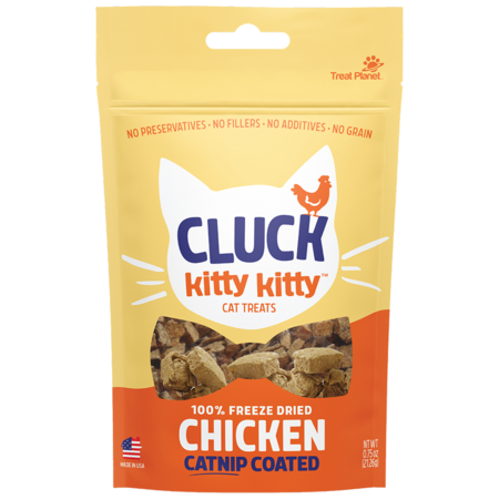 Treat Planet Cluck Kitty Kitty Freeze-Dried Chicken Treat with Catnip 0.75oz