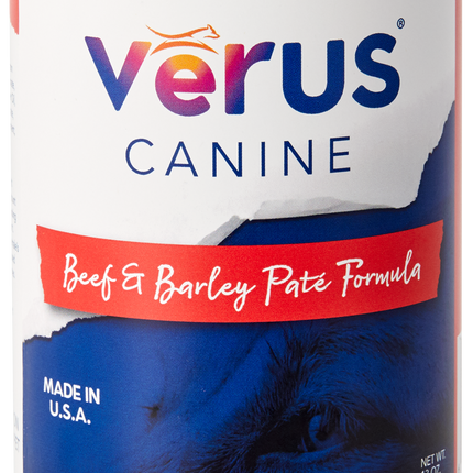 Verus Canine Beef & Barley Pate Formula Cans