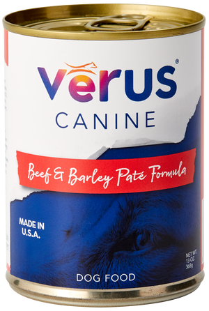 Verus Canine Beef & Barley Pate Formula Cans