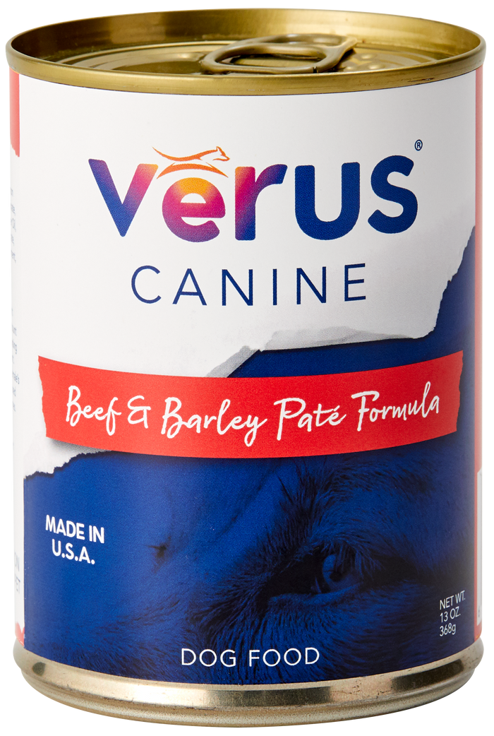 Verus Canine Beef & Barley Pate Formula Cans