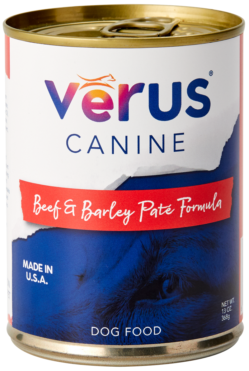 Verus Canine Beef & Barley Pate Formula Cans