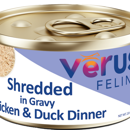 Verus Feline Shredded In Gravy Chicken & Duck Dinner Cat Cans