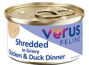 Verus Feline Shredded In Gravy Chicken & Duck Dinner Cat Cans