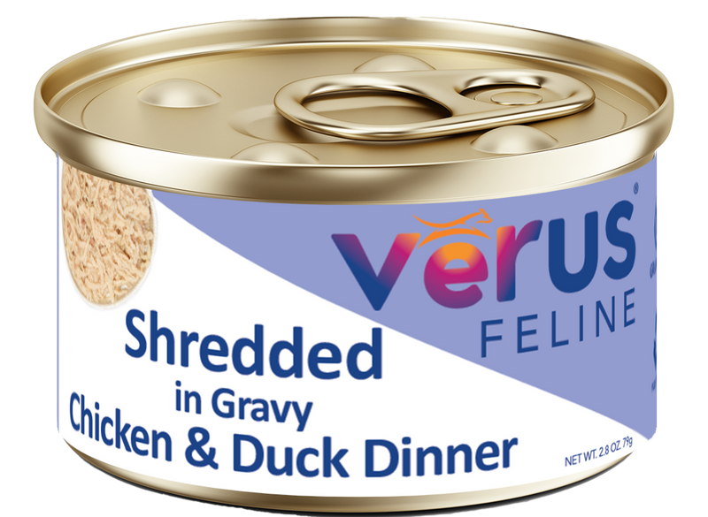 Verus Feline Shredded In Gravy Chicken & Duck Dinner Cat Cans