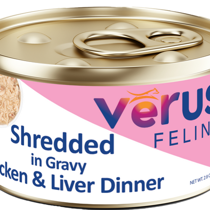 Verus Feline Shredded In Gravy Chicken & Liver Cat Cans