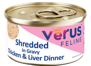 Verus Feline Shredded In Gravy Chicken & Liver Cat Cans