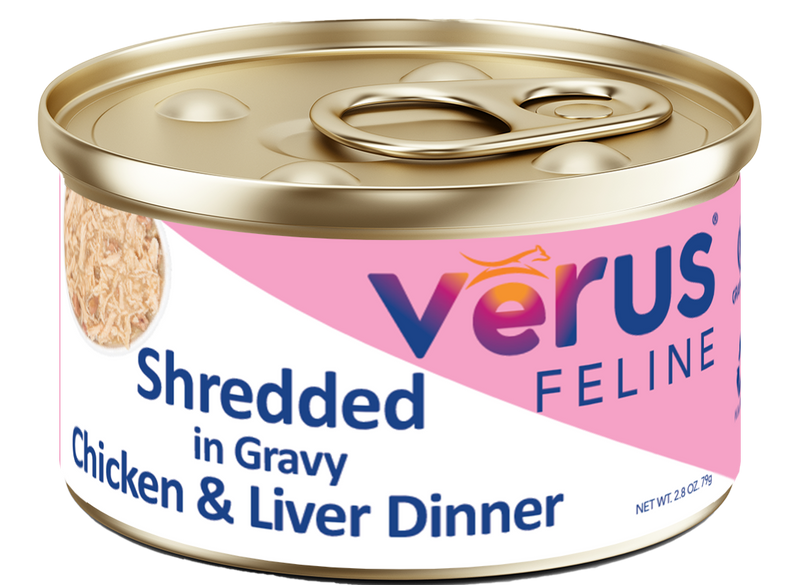 Verus Feline Shredded In Gravy Chicken & Liver Cat Cans