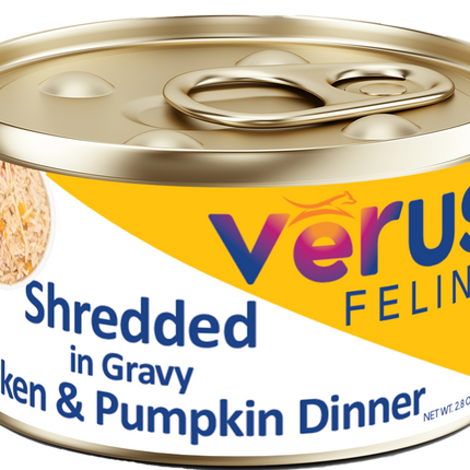 Verus Feline Shredded In Gravy Chicken & Pumpkin Dinner Cat Cans