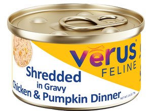 Verus Feline Shredded In Gravy Chicken & Pumpkin Dinner Cat Cans