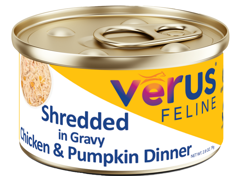 Verus Feline Shredded In Gravy Chicken & Pumpkin Dinner Cat Cans