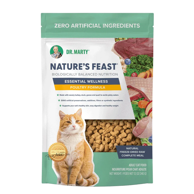 Dr. Marty Nature's Feast Essential Wellness Poultry Formula Freeze-Dried Raw Cat Food