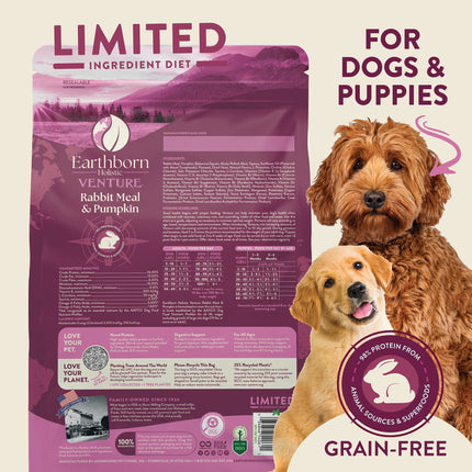 Earthborn Holistic Venture Rabbit Meal & Pumpkin Limited Ingredient Grain-Free Dry Dog Food