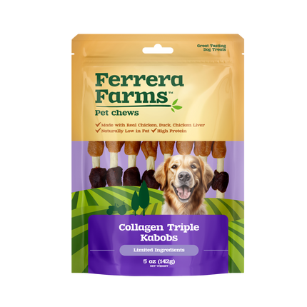 Ferrera Farms Collagen Triple Kabobs Dog Chews 5oz