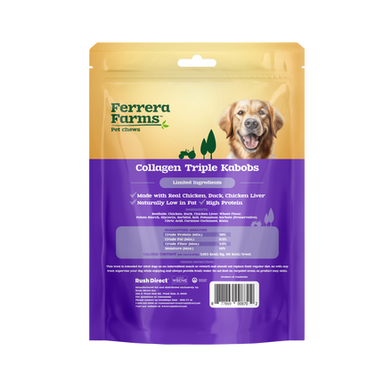 Ferrera Farms Collagen Triple Kabobs Dog Chews 5oz