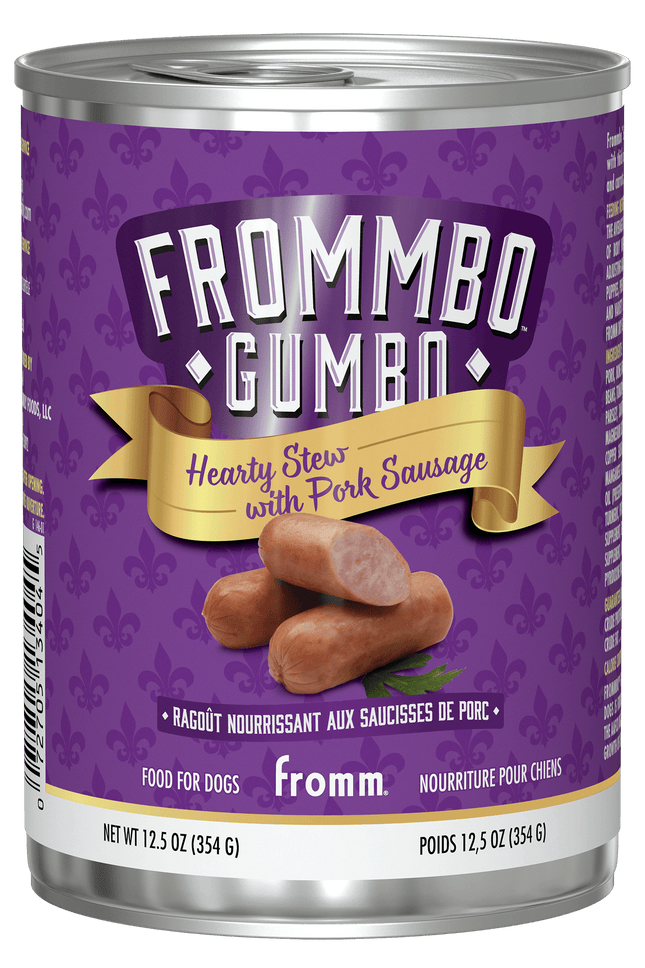 Fromm Frommbo Gumbo Hearty Stew with Pork Sausage Dog Cans