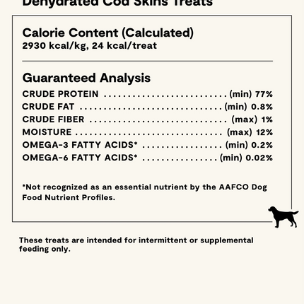 Open Farm Dehydrated Cod Skin Dog Treats 2.25oz