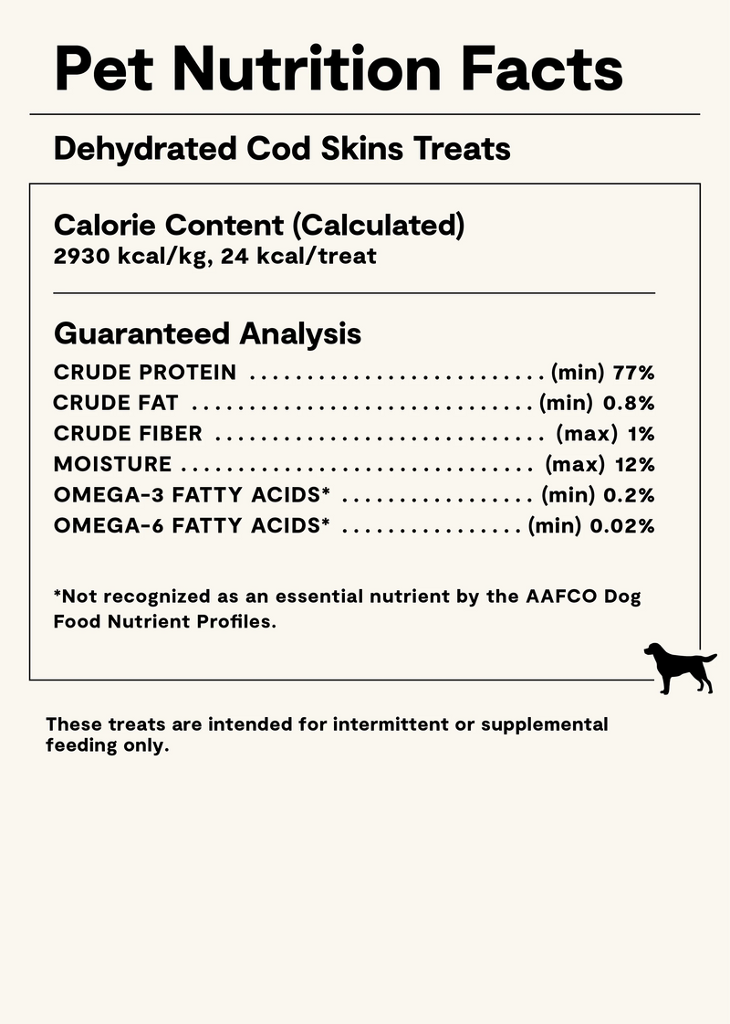 Open Farm Dehydrated Cod Skin Dog Treats 2.25oz
