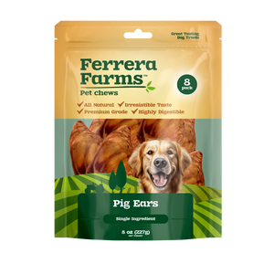 Ferrera Farms Pig Ear Dog Chews 8-Pack