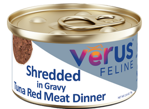 Verus Feline Shredded In Gravy Tuna Red Meat Dinner Cat Cans