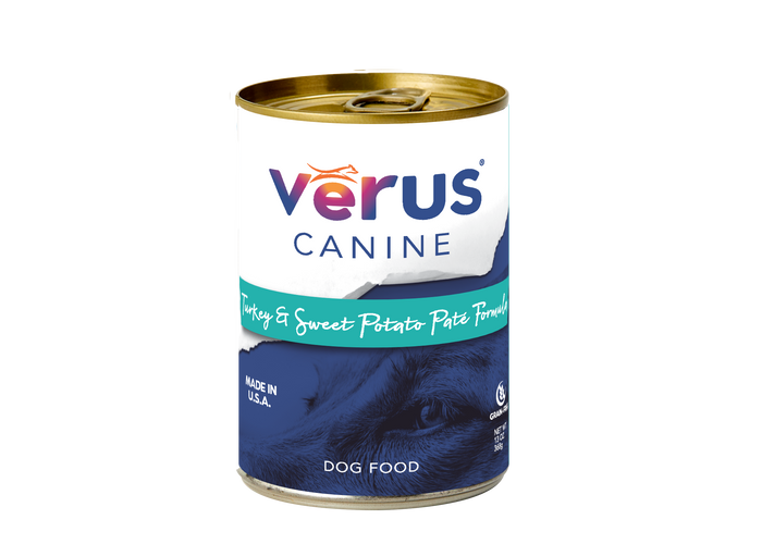 Verus Canine Grain Free Turkey & Sweet Potato Pate Formula Cans