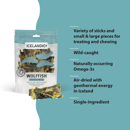 Icelandic+ Wolffish Sticks and Pieces Dog Treats