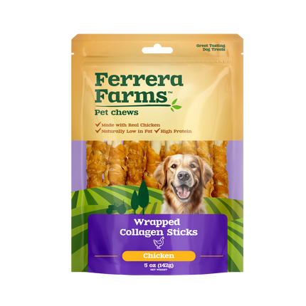 Ferrera Farms Chicken Wrapped Collagen Sticks Dog Chews 5oz