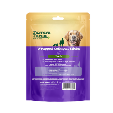 Ferrera Farms Duck Wrapped Collagen Sticks Dog Chews 5OZ