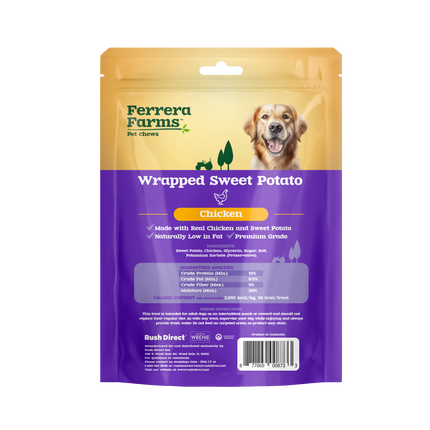 Ferrera Farms Chicken Wrapped Sweet Potato Dog Chews 5oz