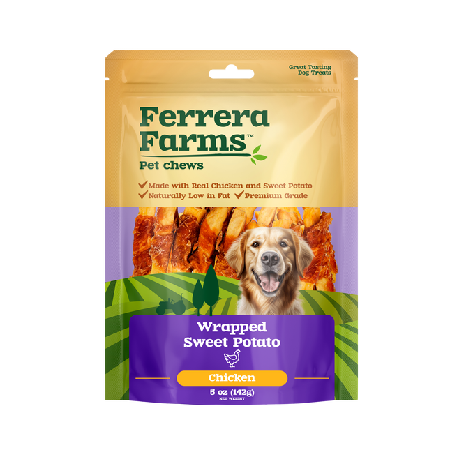 Ferrera Farms Chicken Wrapped Sweet Potato Dog Chews 5oz