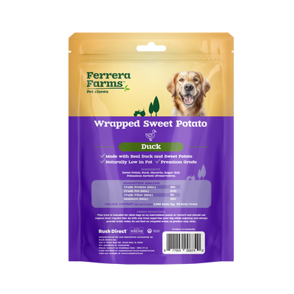 Ferrera Farms Duck Wrapped Sweet Potato Dog Chews 5oz