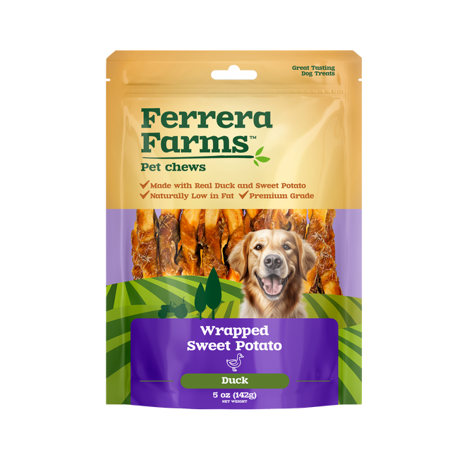Ferrera Farms Duck Wrapped Sweet Potato Dog Chews 5oz