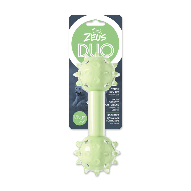 Zeus Duo Spike Dumbbell Green 7" Mint Dog Toy