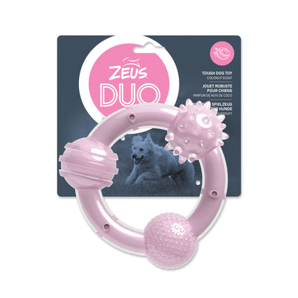 Zeus Duo Tri-Ring Lilac 6" Coconut Dog Toy