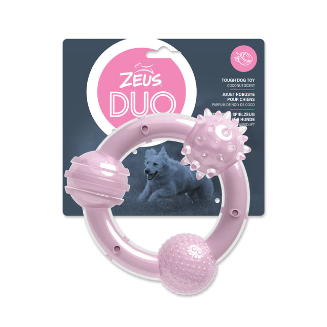 Zeus Duo Tri-Ring Lilac 6" Coconut Dog Toy