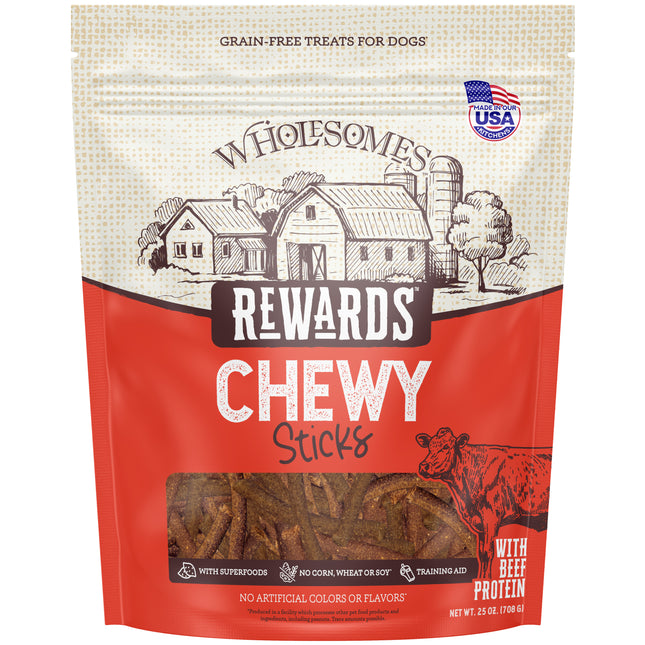 Wholesomes Rewards Chewy Beef Sticks 25 oz
