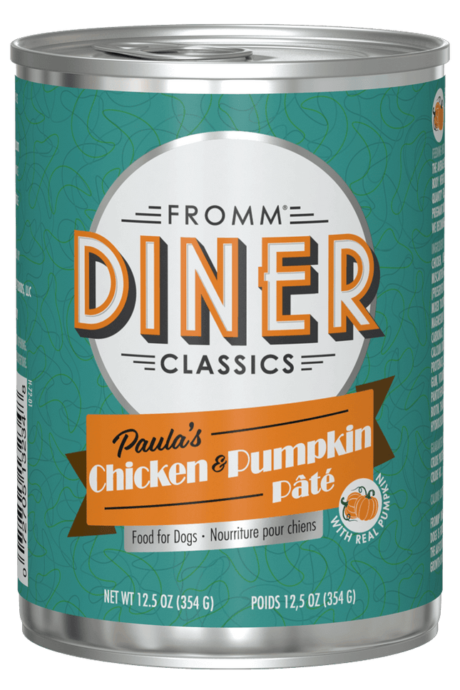 Fromm Diner Classics Paula's Chicken & Pumpkin Pate Dog Cans