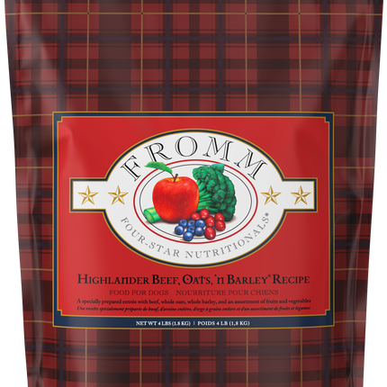Fromm Four-Star Nutritionals Highlander Beef, Oats, 'n Barley Recipe Food for Dogs – 4 lb bag