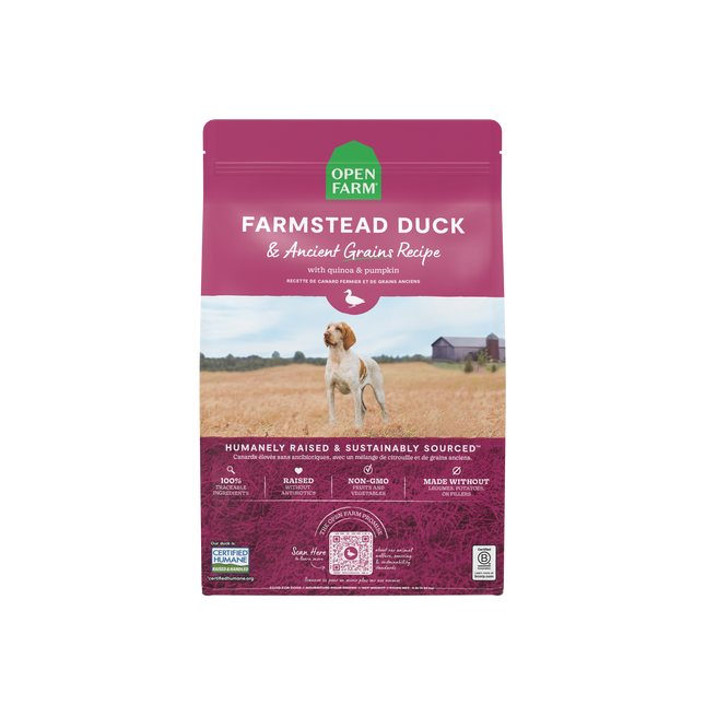 Open Farm Farmstead Duck Ancient Grains Dog Kibble