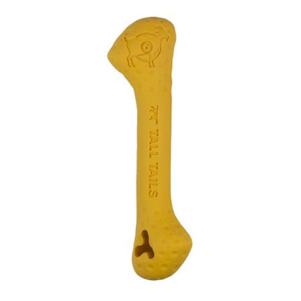 Tall Tails Goat Sport Rubber Bone Yellow 6" Dog Toy