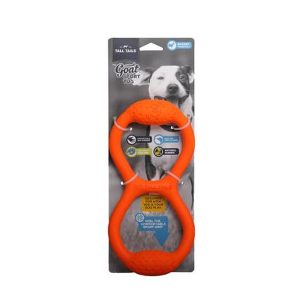 Tall Tails Goat Sport Rubber Tug Orange 11" Dog Toy